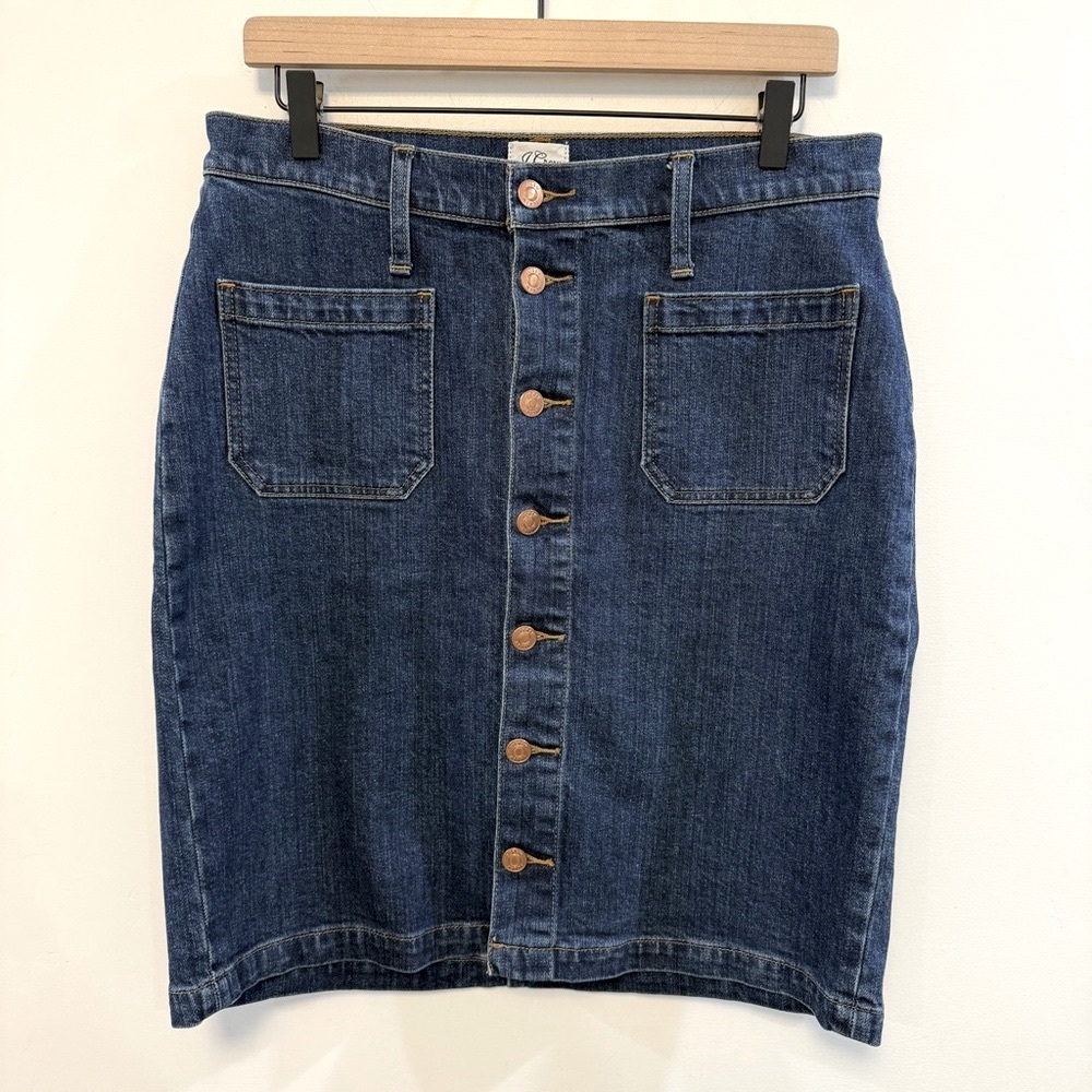 JCREW button front knee length skirt